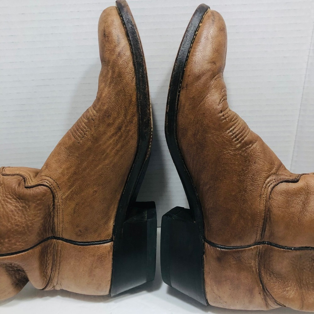 Abilene Men's 9EE Western Boots Elk Leather Cowboy Cowgirl Work Ranch‎ Farm USA - Picture 6 of 15